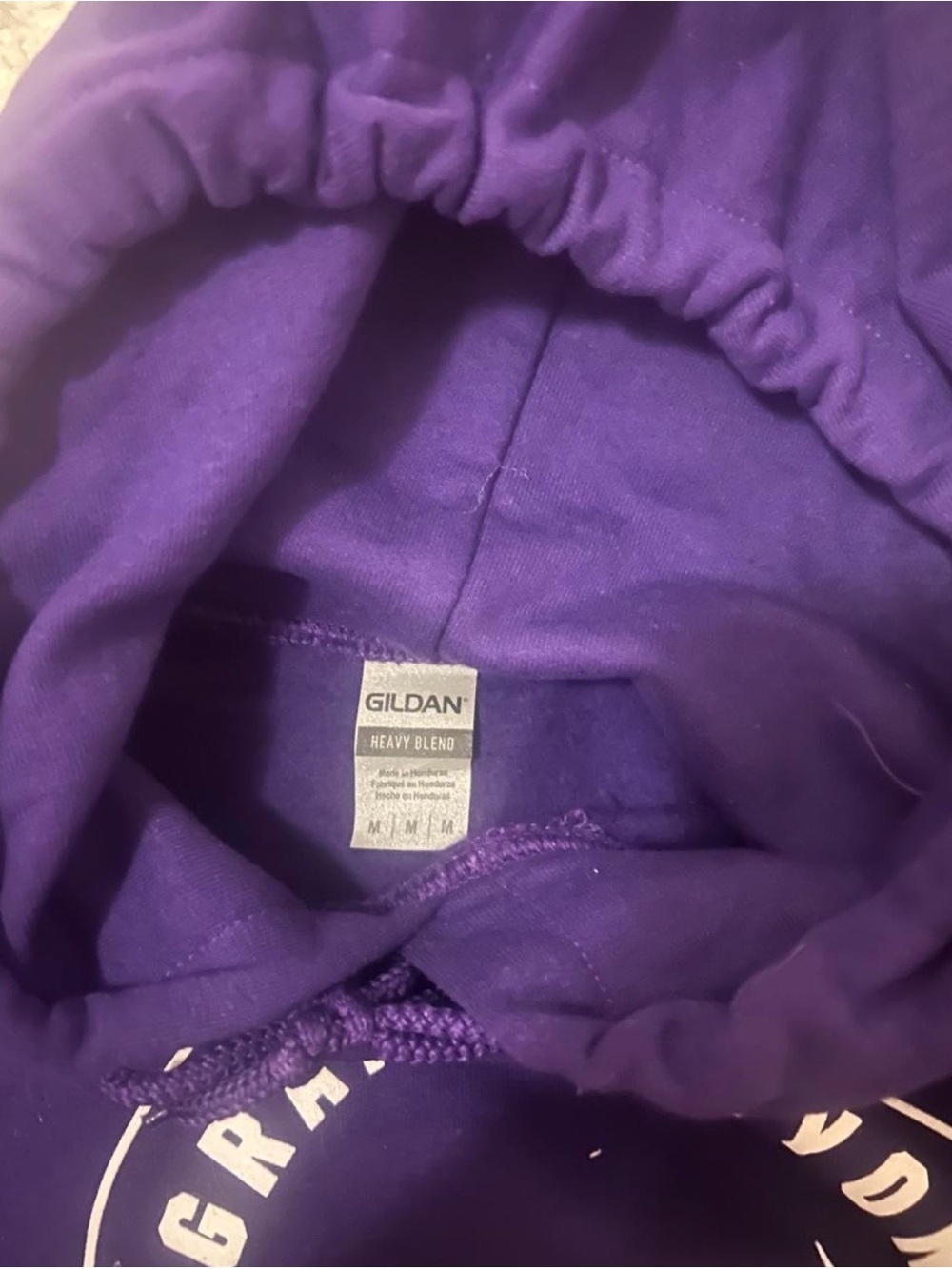 Gildan Purple Crewneck University Logo Hoodie - Picture 2 of 2